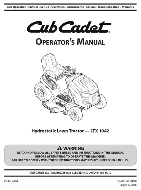 cub cadet ltx 1042 hydrostatic
